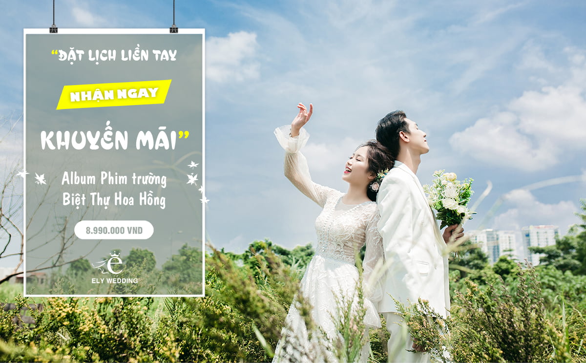 Chụp ảnh cưới biệt thự hoa hồng tại Mê Linh có đẹp không?